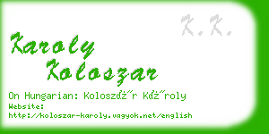 karoly koloszar business card